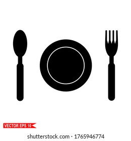 
kitchenware, illustration of kitchen utensils, spoon, plate and fork,