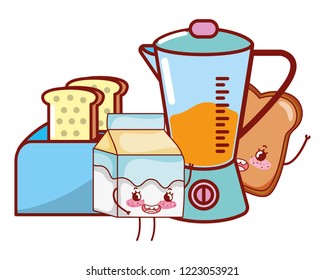 kitchenware and ingredients cartoon