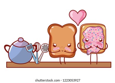 kitchenware and ingredients cartoon