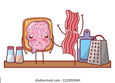 kitchenware and ingredients cartoon
