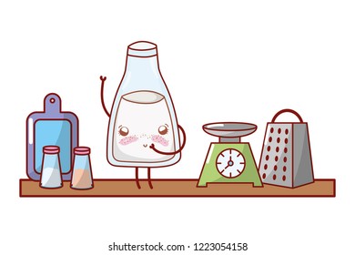 kitchenware and ingredients cartoon