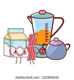 kitchenware and ingredients cartoon