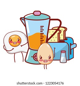 kitchenware and ingredients cartoon