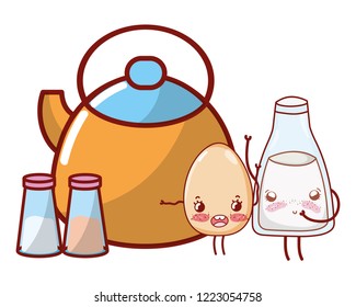 kitchenware and ingredients cartoon