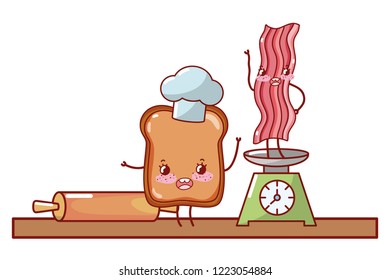 kitchenware and ingredients cartoon