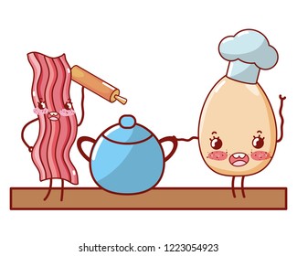 kitchenware and ingredients cartoon