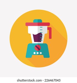 kitchenware juicer flat icon with long shadow,eps10
