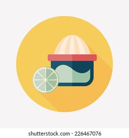 kitchenware juicer flat icon with long shadow,eps10