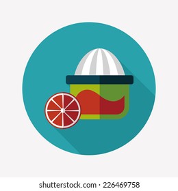 kitchenware juicer flat icon with long shadow,eps10