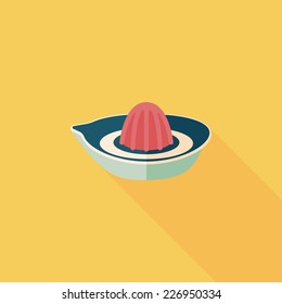 kitchenware juicer flat icon with long shadow,eps10