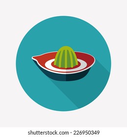 kitchenware juicer flat icon with long shadow,eps10