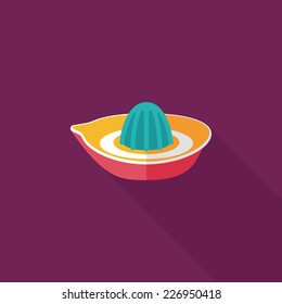 kitchenware juicer flat icon with long shadow,eps10