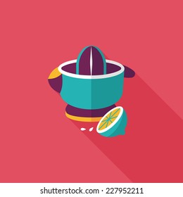 kitchenware juicer flat icon with long shadow,eps10