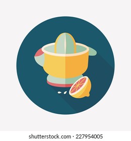 kitchenware juicer flat icon with long shadow,eps10