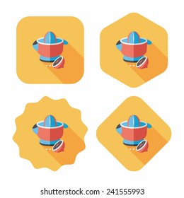 kitchenware juicer flat icon with long shadow,eps10
