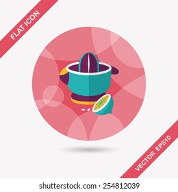 kitchenware juicer flat icon with long shadow,eps10