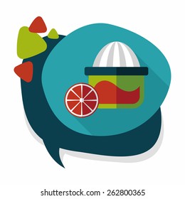 kitchenware juicer flat icon with long shadow,eps10
