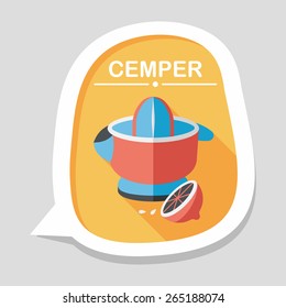 kitchenware juicer flat icon with long shadow,eps10