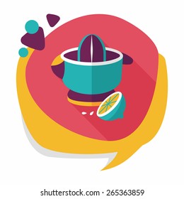 kitchenware juicer flat icon with long shadow,eps10