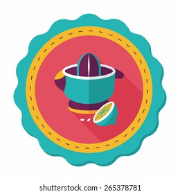 kitchenware juicer flat icon with long shadow,eps10
