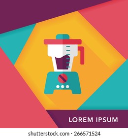 kitchenware juicer flat icon with long shadow,eps10