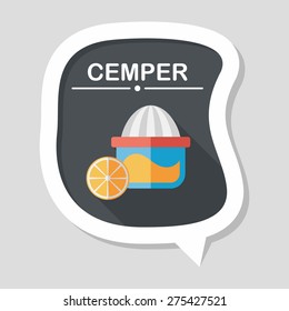 kitchenware juicer flat icon with long shadow,eps10