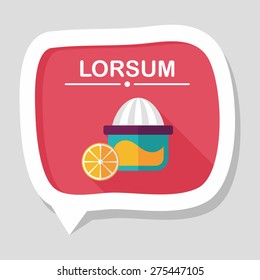 kitchenware juicer flat icon with long shadow,eps10