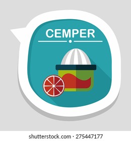 kitchenware juicer flat icon with long shadow,eps10
