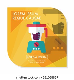 kitchenware juicer flat icon with long shadow,eps10