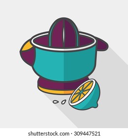 kitchenware juicer flat icon with long shadow,eps10