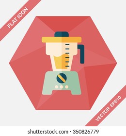 kitchenware juicer flat icon with long shadow,eps10