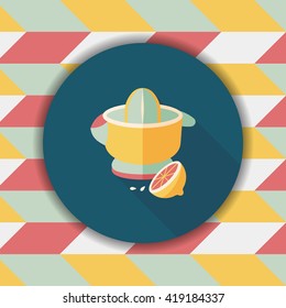 kitchenware juicer flat icon with long shadow,eps10