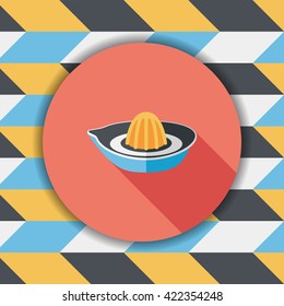 kitchenware juicer flat icon with long shadow,eps10