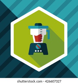 kitchenware juicer flat icon with long shadow,eps10