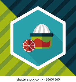 kitchenware juicer flat icon with long shadow,eps10
