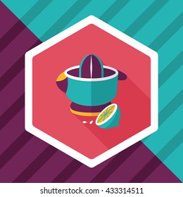 kitchenware juicer flat icon with long shadow,eps10
