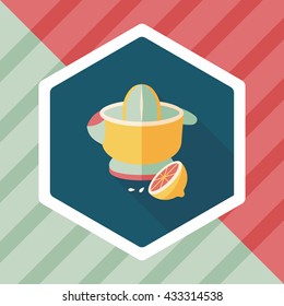 kitchenware juicer flat icon with long shadow,eps10