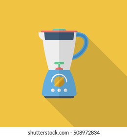 Kitchenware juicer flat  icon with long shadow,circle,eps10,interface,button