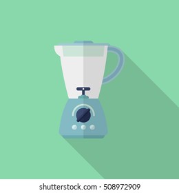 Kitchenware juicer flat  icon with long shadow,circle,eps10,interface,button
