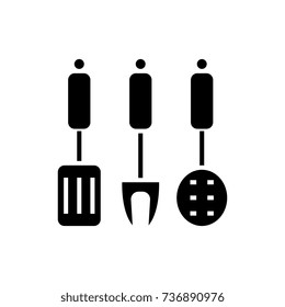 kitchenware - kitchen accessories icon, vector illustration, black sign on isolated background