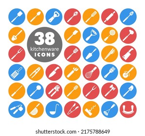 Kitchenware and kitchen appliances vector glyph icon set. Graph symbol for cooking web site and apps design, logo, app, UI