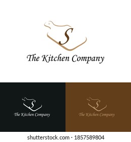 Kitchenware, Kitchen Utensils Business Logo Concept With Cutting Board Initial S Letter