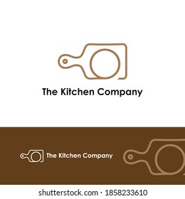Kitchenware, Kitchen utensils business logo concept with cutting board and initial O letter template	