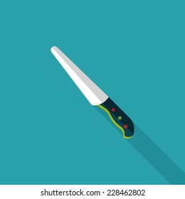 kitchenware knife flat icon with long shadow,eps10