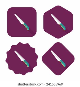 kitchenware knife flat icon with long shadow,eps10