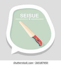 kitchenware knife flat icon with long shadow,eps10