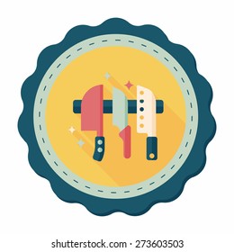 kitchenware knife flat icon with long shadow,eps10