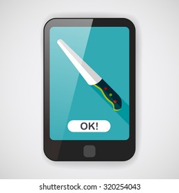 kitchenware knife flat icon with long shadow,eps10