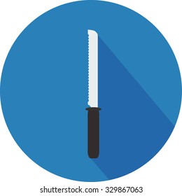 kitchenware knife flat icon with long shadow