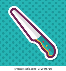 kitchenware knife flat icon with long shadow,eps10